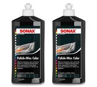 2x 500ml SONAX 02961000 Polish & Wax Color schwarz Politur und Wachs Autopolitur
