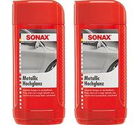 2x 500ml SONAX METALLICHOCHGLANZ POLITUR METALLIC LACKPFLEGE LACKREINIGER PFLEGE