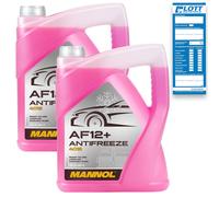 2x 5L Mannol Antifreeze Kühlerfrostschutz G12+ Kühlmittel Rot AF12+ bis - 40°C