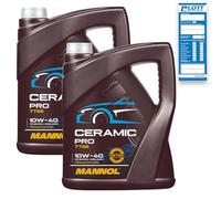2x 5L Mannol Ceramic Pro 10W-40 Motoröl passend für VW 502.00 505.00 MB 229.1 229.3 PSA B71 2296 Renault RN0700 RN0710