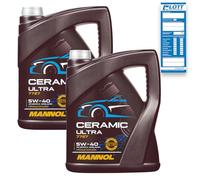 2x 5L Mannol Ceramic Ultra 5W-40 Motoröl passend für VW 502.00 505.00 Porsche A40 MB 229.3 229.5 Renault RN0710 RN0700