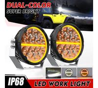 2X 6,5 Zoll Runde LED Zusatzscheinwerfer DRL Spot Flood Für SUV 4x4 Offroad