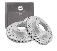 2x ABS BREMSSCHEIBEN 304mm GELOCHT VORNE LINKS+RECHTS passend für PORSCHE 911