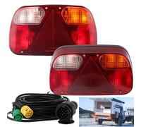 2X Anhänger Beleuchtung Heckleuchten Kabelbaum 5m 13-polig Rückleuchten PKW LKW