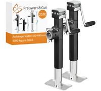 2 x Kurbelstützen mit Handkurbel 420-680mm 1000kg Ausdrehstütze Wohnwagen und Anhänger