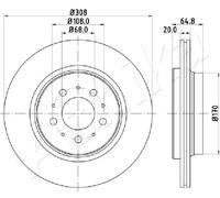 2x ASHIKA 61-00-0326 Bremsscheibe hinten für VOLVO