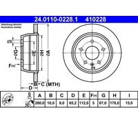 2x ATE 24.0110-0228.1 Bremsscheibe für MERCEDES-BENZ