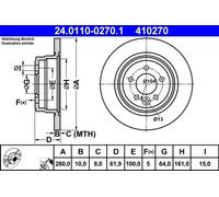 2x ATE 24.0110-0270.1 Bremsscheibe für MG ROVER