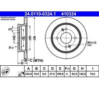 2x ATE 24.0110-0324.1 Bremsscheibe für HYUNDAI KIA