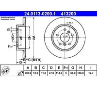 Bremsscheibe Hinterachse ATE 24.0113-0200.1