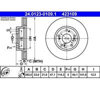 2x ATE 24.0123-0109.1 Bremsscheibe für HONDA