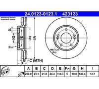 Bremsscheibe ATE 24.0123-0123.1 vorne, belüftet, hochkarbonisiert, 1 Stück