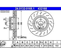 2x ATE 24.0132-0168.1 Bremsscheibe für MERCEDES-BENZ