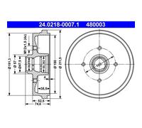 2x ATE 24.0218-0007.1 Bremstrommel für VW SEAT AUDI