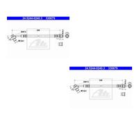 2x ATE Bremsschlauch Bremsleitung hinten passend für Audi A4 8D2 B5 1.6 1.8 8D5