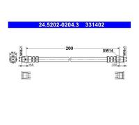 2x ATE Bremsschlauch hinten 21162156 781623 331402 34321159524