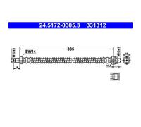 2x ATE Bremsschlauch hinten 21201918 749791 331312 A2304200148 2304200148
