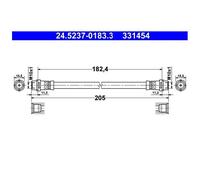 2x ATE Bremsschlauch hinten 23469918 331454