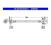2x ATE Bremsschlauch hinten 23597622 330945