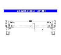 2x ATE Bremsschlauch hinten 23692822 331461