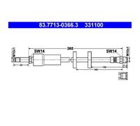 2x ATE Bremsschlauch vorne 23534257 331100