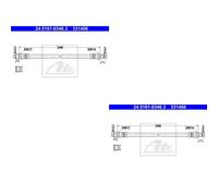 2x ATE Bremsschlauch vorne für Mercedes-Benz 190 W201 E 1.8 SL R129 320 300