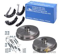 2x ATE BREMSTROMMEL Ø180+BREMSBACKEN+ZUBEHÖR HINTEN FÜR AUDI 80 B2 COUPE 80-86