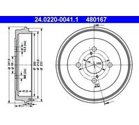 2x ATE Bremstrommel 24022000411 Toyota Yaris / Verso Toyota Yaris Verso Van