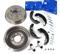 2x ATE Bremstrommel + Bremsbackensatz +2x Radbremszylinder für VW Polo 9N 6R Fox