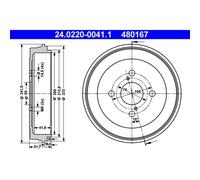 2x ATE BREMSTROMMELN 200mm HINTEN passend für TOYOTA YARIS