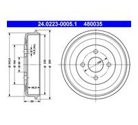 2x ATE BREMSTROMMELN 230mm HINTEN passend für BMW 1500-2000 1502-2002