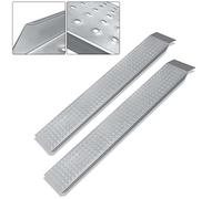 2x Auffahrrampe, Rampe Max 400 kg, Verzinkter Stahl Auffahrkeile, Bordsteinrampe, Rollstuhlrampe, Fahrradrampe, Laderampe für PKW, Anhänger, Treppe, F