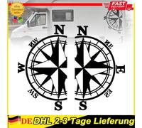 2X Aufkleber Kompass Windrose 57cm Für Camper, Wohnmobil, Wohnwagen Fahrzeug！