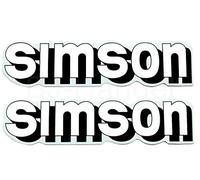 2X Aufkleber Schriftzug weiß für Simson S51 Tank
