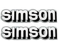 2X Aufkleber Schriftzug weiß/Silber für Simson S51 Tank