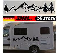 2x Aufkleber Wohnwagen Wohnmobil Caravan Camper Auto Berge Wald Landschaft-DHL.