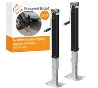 2 x Ausdrehstütze klappbar 3500kg Abstellstütze 64-102cm Stützfuß Anhänger Stahl