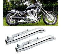 2x Auspuff Endtopf Schalldämpfer Turn Out für Suzuki Intruder VS 600 750 800 GL