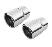 2x Auspuffblende Endrohr Auspuff Universell Schalldampf Doppelendrohr Sport Sportauspuff Blende Satz Edelstahl Rund bis 50mm Chrom AutoHobby