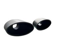 2x Auspuffblende Endrohre Blenden schwarz oval groß 180x120mm Auspuff Edelstahl Duplex Sportauspuff (Passend für 65mm Anschluß)