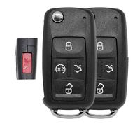 2X Auto Klapp Schlüssel Gehäuse für VW SEAT SKODA 5 Tasten Fernbedienung Rohling