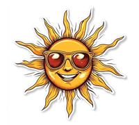 2X Autoaufkleber Sticker lustige Sonne 18X18 cm Auto Heckscheibe wetterfest