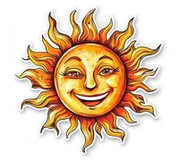 2X Autoaufkleber Sticker lustige Sonne 18X18 cm Auto Heckscheibe wetterfest