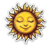 2X Autoaufkleber Sticker lustige Sonne 18X18 cm Auto Heckscheibe wetterfest