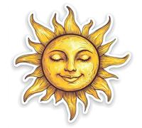 2X Autoaufkleber Sticker lustige Sonne 18X18 cm Auto Heckscheibe wetterfest