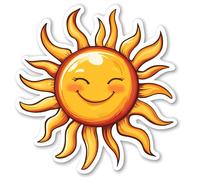 2X Autoaufkleber Sticker lustige Sonne 18X18 cm Auto Heckscheibe wetterfest