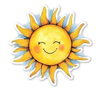 2X Autoaufkleber Sticker lustige Sonne 18X18 cm Auto Heckscheibe wetterfest