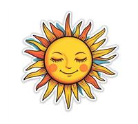 2X Autoaufkleber Sticker lustige Sonne 18X18 cm Auto Heckscheibe wetterfest