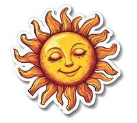 2X Autoaufkleber Sticker lustige Sonne 18X18 cm Auto Heckscheibe wetterfest