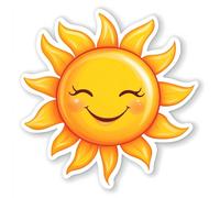 2X Autoaufkleber Sticker lustige Sonne 18X18 cm Auto Heckscheibe wetterfest
